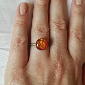 Vintage dried flower ring